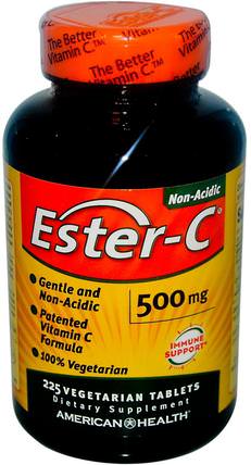Ester-C, 500 mg, 225 Veggie Tabs by American Health, 維生素，維生素c，酯c平原 HK 香港