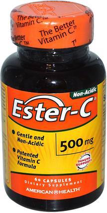 Ester-C, 500 mg, 60 Capsules by American Health, 維生素，維生素c，酯c平原 HK 香港