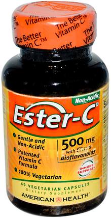 Ester-C, 500 mg, 60 Veggie Caps by American Health, 維生素，維生素c，酯類c生物類黃酮 HK 香港