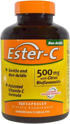 Ester-C, 500 mg with Citrus Bioflavonoids, 240 Capsules by American Health, 維生素，維生素c，酯類c生物類黃酮 HK 香港