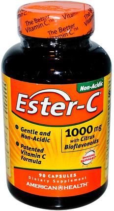 Ester-C With Citrus Bioflavonoids, 1.000 mg, 90 Capsules by American Health, 維生素，維生素c，酯類c生物類黃酮 HK 香港