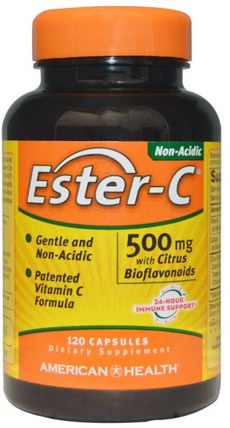 Ester-C with Citrus Bioflavonoids, 500 mg, 120 Capsules by American Health, 維生素，維生素c，酯類c生物類黃酮 HK 香港