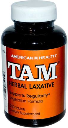 TAM, Herbal Laxative, 250 Tablets by American Health, 健康，便秘 HK 香港