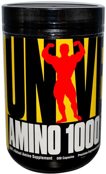 氨基酸組合 - Universal Nutrition, Amino 1000, Precision Engineered Amino Formula, 500 Capsules