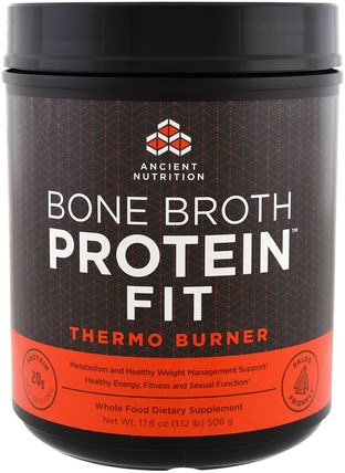 Bone Broth Protein Fit, Thermo Burner, 17.8 oz (506 g) by Ancient Nutrition, 運動，健康 HK 香港