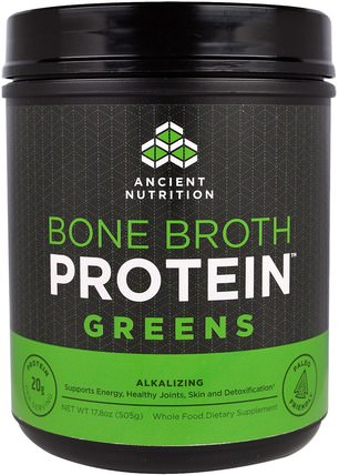 Bone Broth Protein Greens, 17.8 oz (505 g) by Ancient Nutrition, 健康，骨骼，骨質疏鬆症，關節健康，骨湯 HK 香港