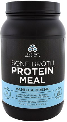 Bone Broth Protein Meal, Vanilla Creme, 28.2 oz (800 g) by Ancient Nutrition, 補充劑，蛋白質 HK 香港