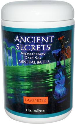 Lotus Brand Aromatherapy Dead Sea Mineral Baths, Lavender, 2 lbs (908 g) by Ancient Secrets, 洗澡，美容，浴鹽 HK 香港