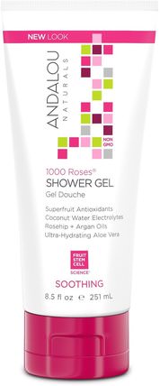 1000 Roses, Shower Gel, Soothing, 8.5 fl oz (251 ml) by Andalou Naturals, 洗澡，美容，摩洛哥堅果浴，沐浴露 HK 香港