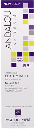 BB Perfecting Beauty Balm, Natural Tint, SPF 30, Age Defying, 2 fl oz (58 ml) by Andalou Naturals, 美容，面部護理，spf面部護理 HK 香港