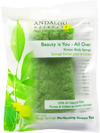 Beauty Is You - All Over, Konjac Body Sponge, 1 Sponge by Andalou Naturals, 洗澡，美容，魔芋海綿 HK 香港