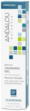 Blemish Vanishing Gel, Maximum Strength, Clear Skin.6 fl oz (18 ml) by Andalou Naturals, 健康，痤瘡，皮膚型痤瘡皮膚，維生素c HK 香港