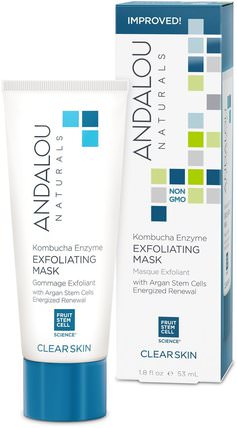 Exfoliating Mask, Kombucha Enzyme, Clear Skin, 1.8 fl oz (53 ml) by Andalou Naturals, 美容，面部去角質，維生素c HK 香港