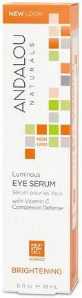 Luminous Eye Serum, Brightening.6 fl oz (18 ml) by Andalou Naturals, 健康，皮膚血清，美容，眼霜 HK 香港