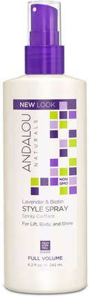 Style Spray, Full Volume, Lavender & Biotin, 8.2 fl oz (242 ml) by Andalou Naturals, 洗澡，美容，頭髮，頭皮，自然髮膠 HK 香港