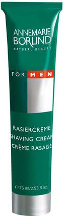 Caring Shaving Cream, For Men, 2.5 fl oz (75 ml) by AnneMarie Borlind, 洗澡，美容，剃須膏 HK 香港