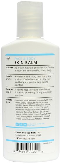 地球科學，抗衰老 - 145 Intelligent Skincare for Men, Face & Body Skin Balm, By Earth Science, 5 fl oz (150 ml)