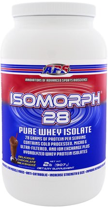 Isomorph 28, Pure Whey Isolate, Chocolate Milkshake, 2 lbs (907 g) by APS, 運動，補品，乳清蛋白 HK 香港