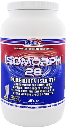 Isomorph 28, Pure Whey Isolate, Delicious Vanilla Milkshake, 2 lb by APS, 運動，補品，乳清蛋白 HK 香港