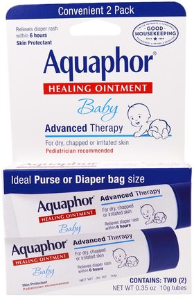 Baby, Healing Ointment, 2 Pack, 0.35 oz (10 g) Each by Aquaphor, 健康，皮膚，傷害燒傷 HK 香港