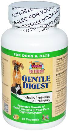 Gentle Digest, Includes Prebiotics & Probiotics, For Dogs & Cats, 60 Capsules by Ark Naturals, 寵物護理，寵物狗，寵物貓 HK 香港