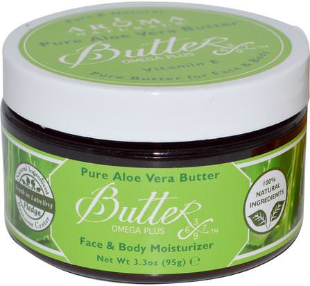 Pure Aloe Vera Butter, Face & Body Moisturizer, 3.3 oz (95 g) by Aroma Naturals, 洗澡，美容，歐米茄浴 HK 香港