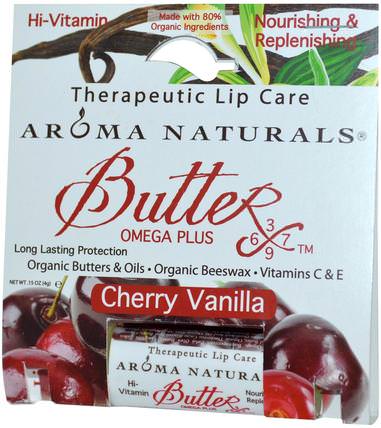 Therapeutic Lip Care, Cherry Vanilla.15 oz (4 g) by Aroma Naturals, 洗澡，美容，唇部護理，唇膏 HK 香港