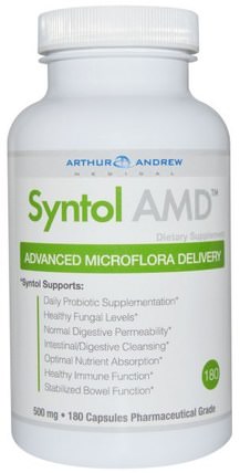 Syntol AMD, Advanced Microflora Delivery, 500 mg, 180 Capsules by Arthur Andrew Medical, 補充劑，酶，亞瑟醫療合成酶，蛋白水解酶 HK 香港