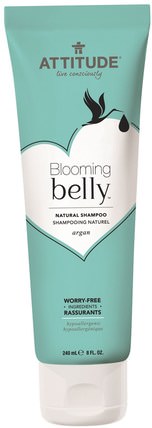 Blooming Belly, Natural Shampoo, Argan, 8 fl oz (240 ml) by ATTITUDE, 洗澡，美容，摩洛哥堅果洗髮水，頭髮，頭皮，洗髮水，護髮素 HK 香港