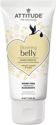 Blooming Belly, Natural Stretch Oil, Almond & Argan, 2.5 fl oz (75 ml) by ATTITUDE, 健康，皮膚，妊娠紋疤痕 HK 香港