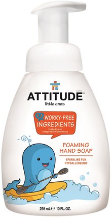 Little Ones, Foaming Hand Soap, 10 fl oz (295 ml) by ATTITUDE, 洗澡，美容，身體護理，兒童健康，嬰兒及兒童產品 HK 香港