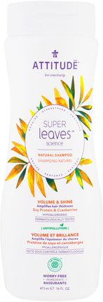 Super Leaves Science, Natural Shampoo, Volume & Shine, Soy Protein & Cranberries, 16 oz (473 ml) by ATTITUDE, 洗澡，美容，頭髮，頭皮，洗髮水，護髮素 HK 香港