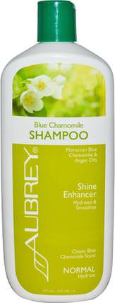 Blue Chamomile Shampoo, Classic Blue Chamomile Scent, Normal, 16 fl oz (473 ml) by Aubrey Organics, 洗澡，美容，頭髮，頭皮，洗髮水 HK 香港
