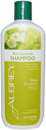 Blue Chamomile Shampoo, Shine Enhancer, Normal, 11 fl oz (325 ml) by Aubrey Organics, 洗澡，美容，頭髮，頭皮，洗髮水 HK 香港