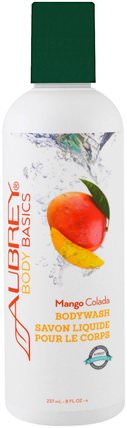 Body Basics, Bodywash, Mango Colada, 8 fl oz (237 ml) by Aubrey Organics, 洗澡，美容，沐浴露 HK 香港