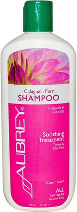 Calaguala Fern Shampoo, Soothing Treatment, All Hair Types, 11 fl oz (325 ml) by Aubrey Organics, 洗澡，美容，頭髮，頭皮，洗髮水 HK 香港