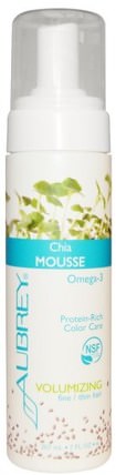 Chia Mousse, Volumizing, Fine / Thin Hair, 7 fl oz (207 ml) by Aubrey Organics, 洗澡，美容，髮型定型凝膠，歐米茄浴 HK 香港