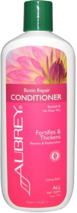 Conditioner, Biotin Repair, Citrus Rain, 11 fl oz (325 ml) by Aubrey Organics, 洗澡，美容，護髮素，頭髮，頭皮，洗髮水，護髮素 HK 香港