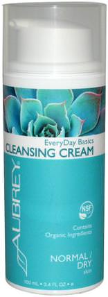 Every Day Basics Cleansing Cream, Normal / Dry Skin, 3.4 fl oz (100 ml) by Aubrey Organics, 美容，面部護理，洗面奶，健康，皮膚 HK 香港