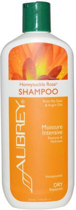 Honeysuckle Rose Shampoo, Moisture Intensive, Dry, 11 fl oz (325 ml) by Aubrey Organics, 洗澡，美容，洗髮水，摩洛哥堅果 HK 香港