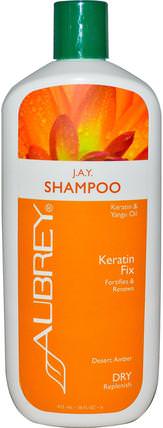 J.A.Y. Shampoo, Keratin Fix, Dry/Replenish, 16 fl oz (473 ml) by Aubrey Organics, 洗澡，美容，洗髮水，頭髮，頭皮，護髮素 HK 香港