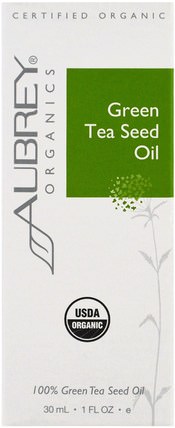 Organic Green Tea Seed Oil, 1 fl oz (30 ml) by Aubrey Organics, 健康，女性，皮膚，美容，面部護理 HK 香港