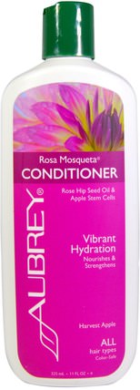 Rosa Mosqueta Conditioner, Vibrant Hydration, Harvest Apple, 11 fl oz (325 ml) by Aubrey Organics, 洗澡，美容，護髮素，頭髮，頭皮，洗髮水，護髮素 HK 香港