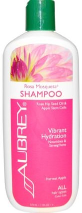Rosa Mosqueta Shampoo, Vibrant Hydration, All Hair Types, 11 fl oz (325 ml) by Aubrey Organics, 洗澡，美容，洗髮水，頭髮，頭皮，護髮素 HK 香港