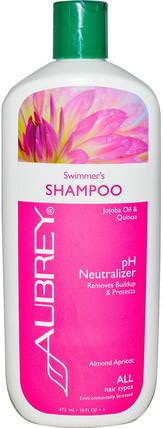 Swimmers Shampoo, pH Neutralizer, All Hair Types, 16 fl oz (473 ml) by Aubrey Organics, 洗澡，美容，頭髮，頭皮，洗髮水 HK 香港