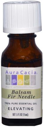 100% Pure Essential Oil, Balsam Fir Needle, Elevating.5 fl oz (15 ml) by Aura Cacia, 沐浴，美容，香薰精油 HK 香港