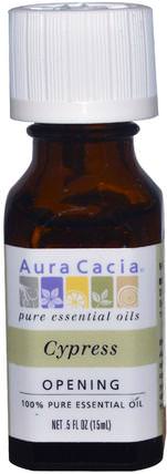 100% Pure Essential Oil, Cypress, 0.5 fl oz (15 ml) by Aura Cacia, 沐浴，美容，香薰精油，柏樹油 HK 香港