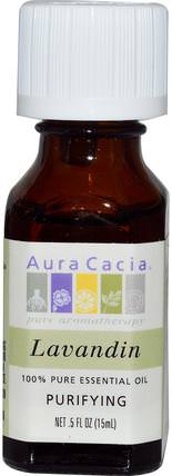 100% Pure Essential Oil, Lavandin.5 fl oz (15 ml) by Aura Cacia, 沐浴，美容，香薰精油，薰衣草精油 HK 香港