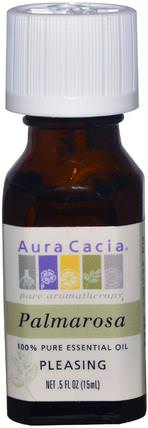 100% Pure Essential Oil, Palmarosa.5 fl oz (15 ml) by Aura Cacia, 沐浴，美容，香薰精油，棕櫚油 HK 香港