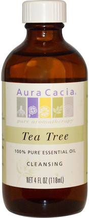 100% Pure Essential Oil, Tea Tree, 4 fl oz (118 ml) by Aura Cacia, 沐浴，美容，香薰精油，茶樹精油 HK 香港